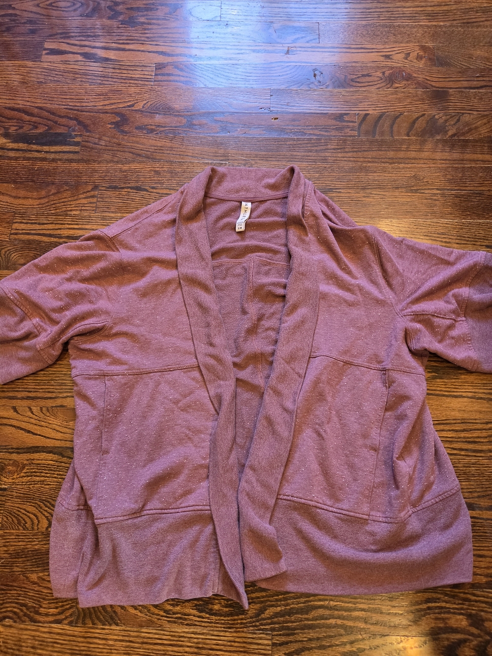 Athleta Open-Front Cardigan Sweater in Mauve Pink
